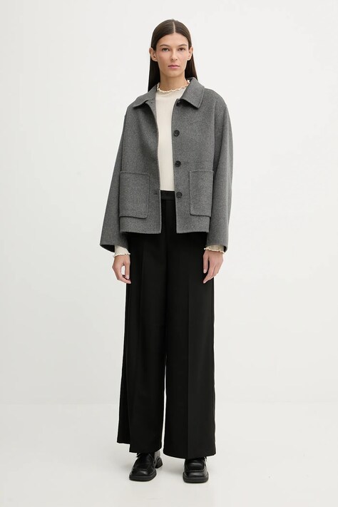 Marc O'Polo spodnie damskie kolor czarny proste high waist 5000007946