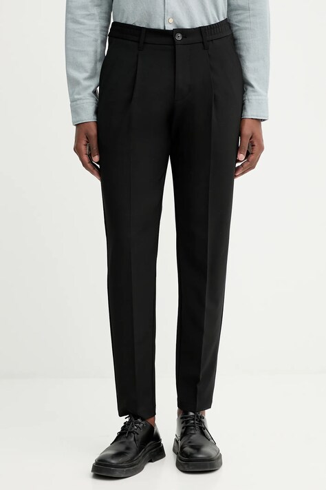 Marc O'Polo spodnie z domieszką wełny męskie kolor czarny w fasonie chinos 530021410102