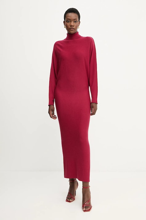 Liviana Conti rochie din lână culoarea bordo, maxi, drept, F5WA46