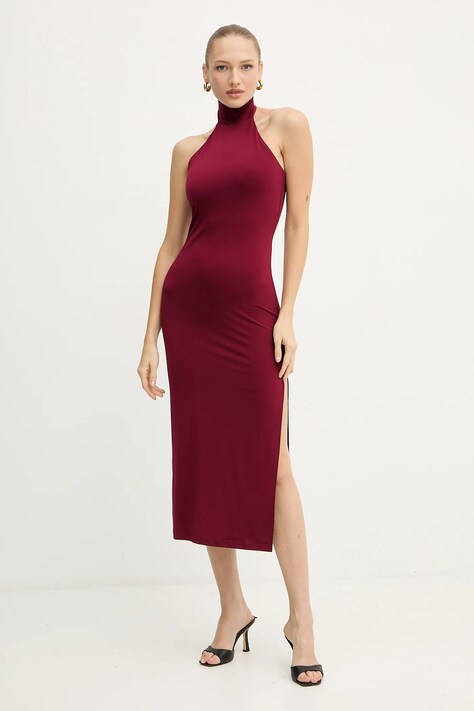 Silvian Heach rochie TIKIM culoarea bordo, maxi, mulata, GPA25358VE