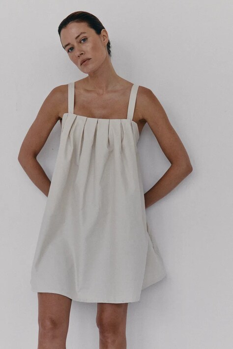 MUUV. sukienka JELLE kolor beżowy mini oversize