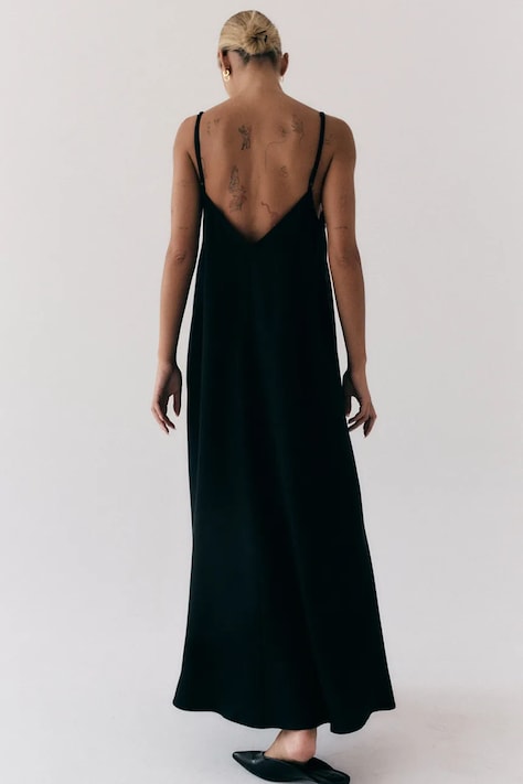 MUUV. rochie TENSE culoarea negru, maxi, mulata