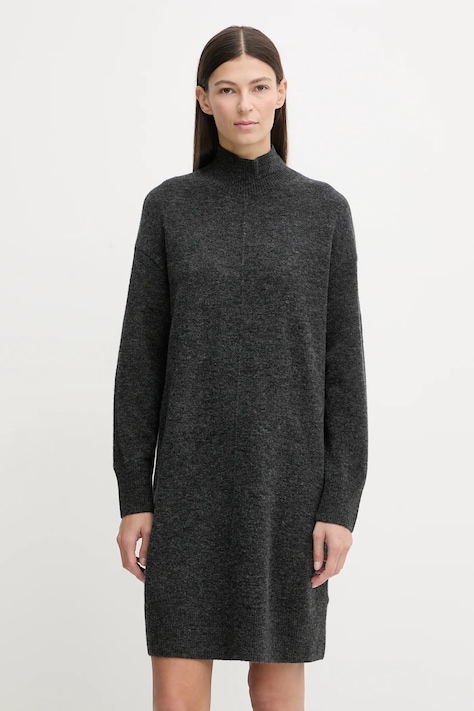 Marc O'Polo sukienka z dodatkiem wełny kolor szary mini oversize 5000007471
