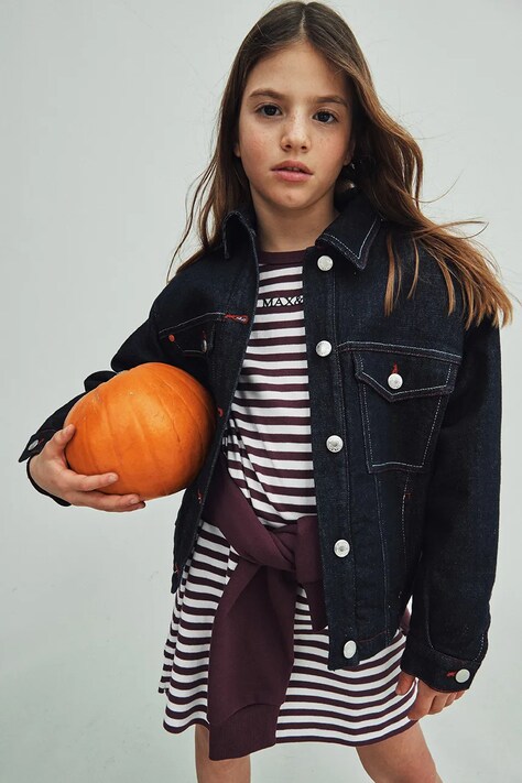 Dětské bavlněné šaty MAX&Co. MAXD33F DRESS vínová barva, mini, MX0193