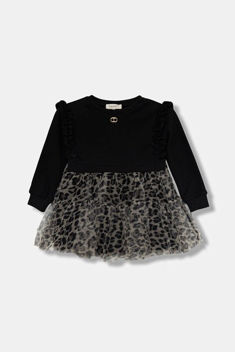 Twinset sukienka dziecięca kolor czarny mini rozkloszowana 252GB2130