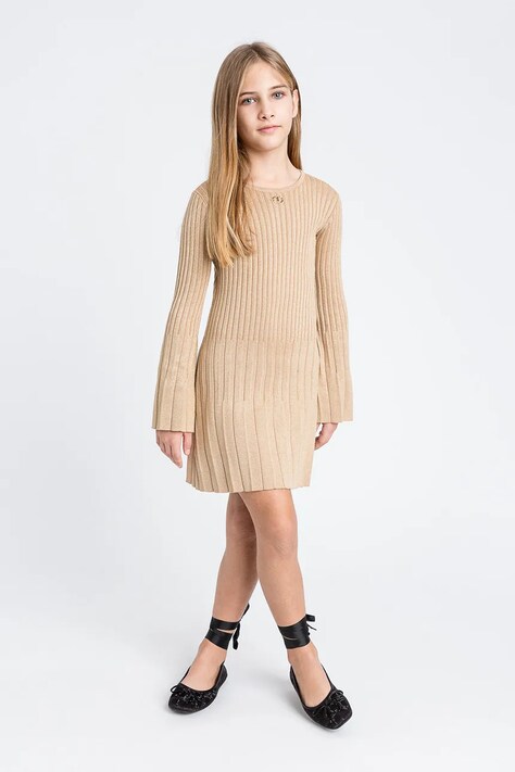 Twinset sukienka dziecięca kolor beżowy mini rozkloszowana 252GJ3110