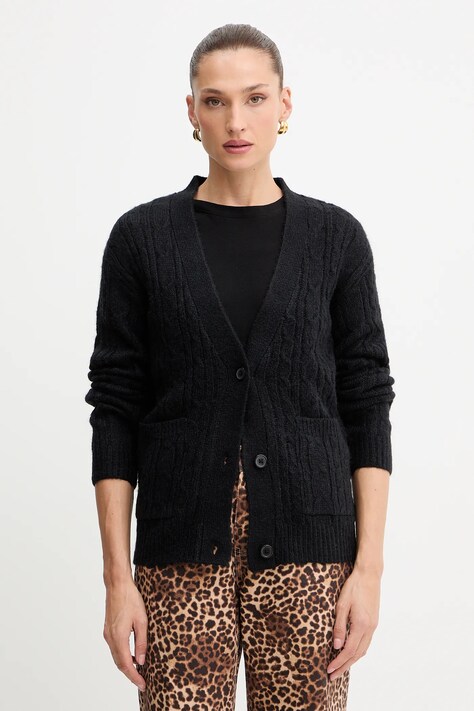 Silvian Heach cardigan din amestec de lână VALBUENA culoarea negru, GPA25149CD