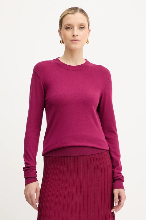 Silvian Heach sweter LETALO damski kolor bordowy lekki GPA25038MA