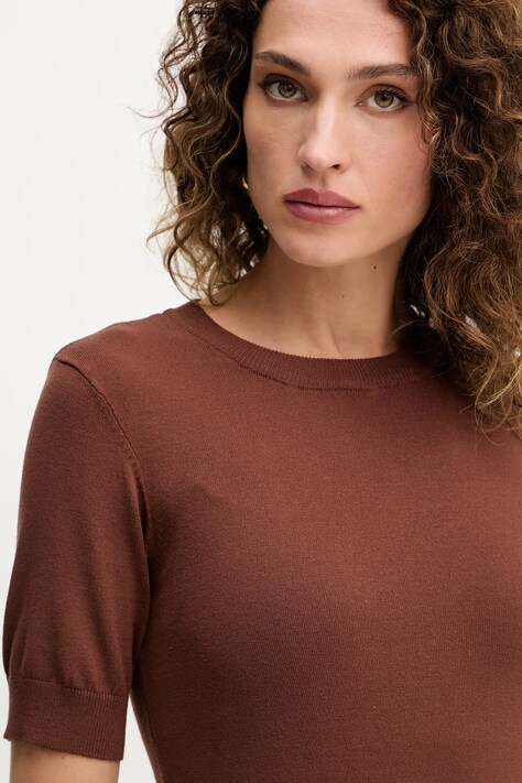 Silvian Heach tricou ATLAM culoarea maro, GPA25040MA