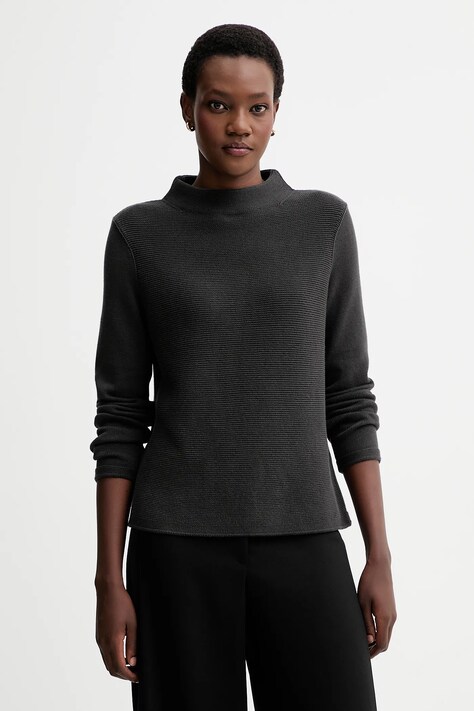 Marc O'Polo sweter bawełniany damski kolor szary z półgolfem 511605960419