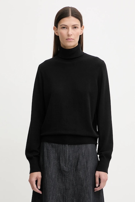 Marc O'Polo sweter damski kolor czarny lekki z golfem 5000007462