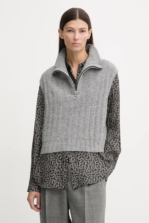 Marc O'Polo kamizelka z dodatkiem wełny damska kolor szary 5000007565