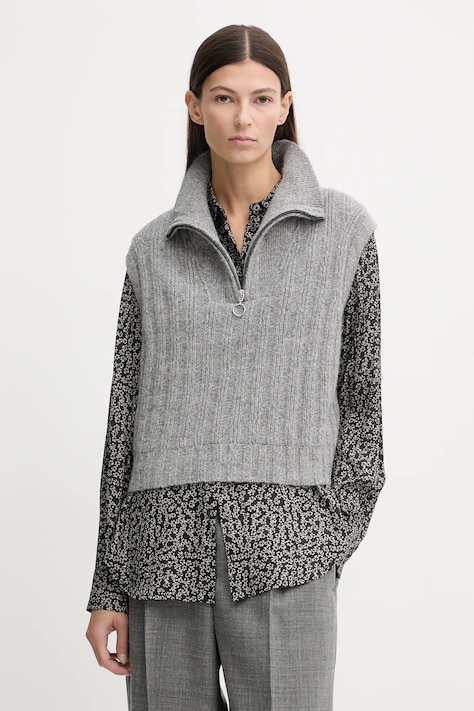 Marc O'Polo kamizelka z dodatkiem wełny damska kolor szary 5000007565