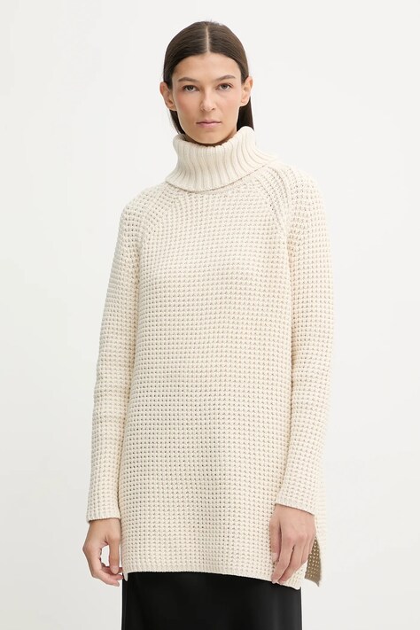 Marc O'Polo sweter damski kolor beżowy ciepły z golfem 5000007659