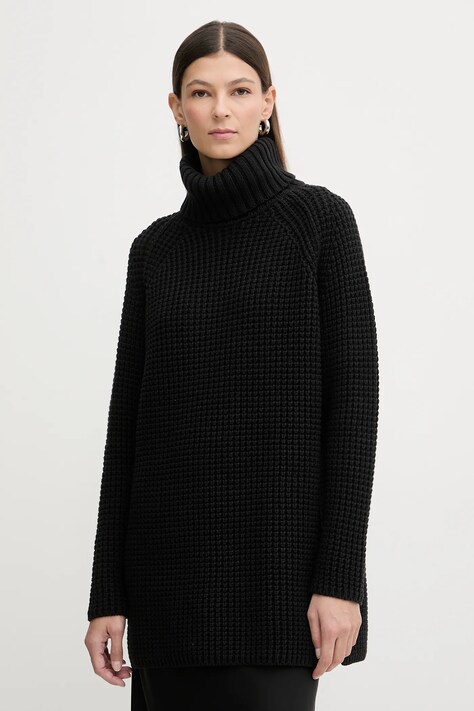 Marc O'Polo sweter damski kolor czarny ciepły z golfem 5000007659