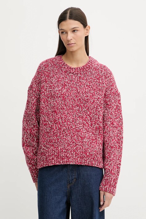 Marc O'Polo sweter z dodatkiem wełny damski kolor czerwony ciepły 5000007891