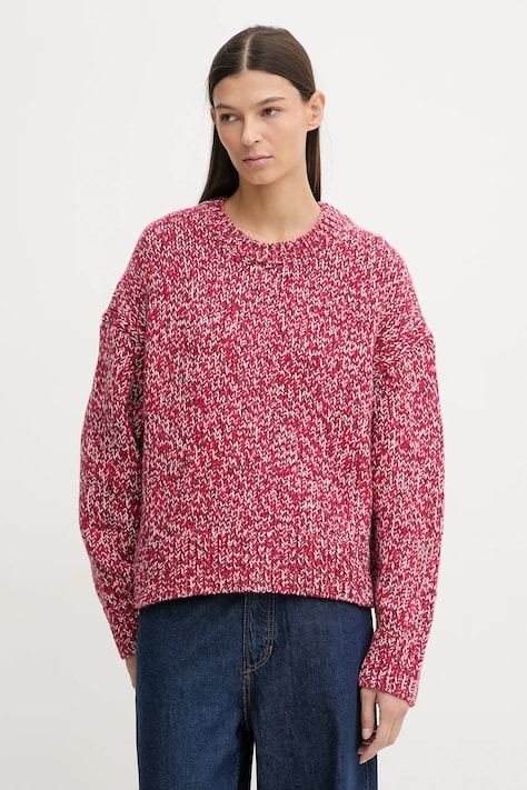 Pulover z dodatkom volne Marc O'Polo rdeča barva, 5000007891