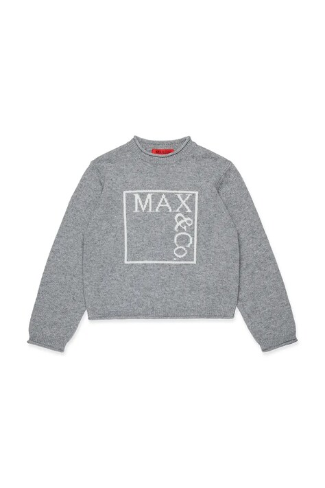 MAX&Co. sweter z dodatkiem wełny dziecięcy MAXK21F KNITWEAR kolor szary MX0233