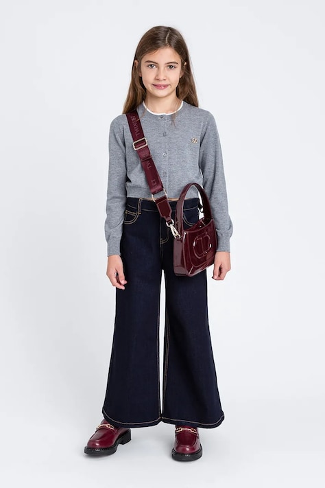 Twinset kardigan dziecięcy kolor szary lekki 252GJ3010