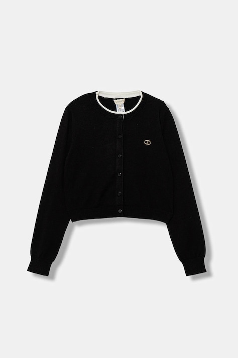 Twinset kardigan dziecięcy kolor czarny lekki 252GJ3010