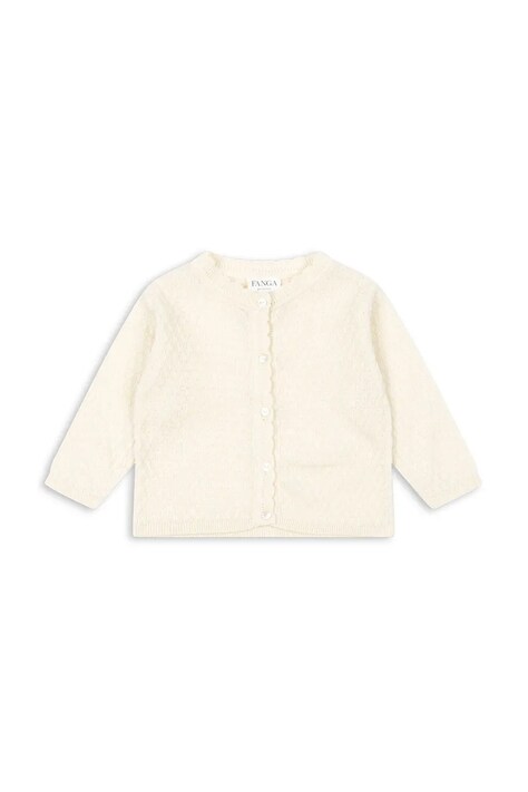 Fanga Fontana kardigan niemowlęcy VENTI POINTELLE CARDIGAN GOTS kolor beżowy lekki FA100057