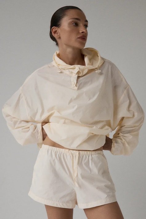 MUUV. szorty MONOA damskie kolor żółty gładkie high waist