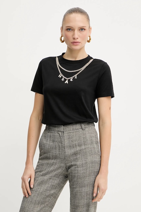 Silvian Heach tricou din bumbac BENSOULA culoarea negru, GPA25130TS