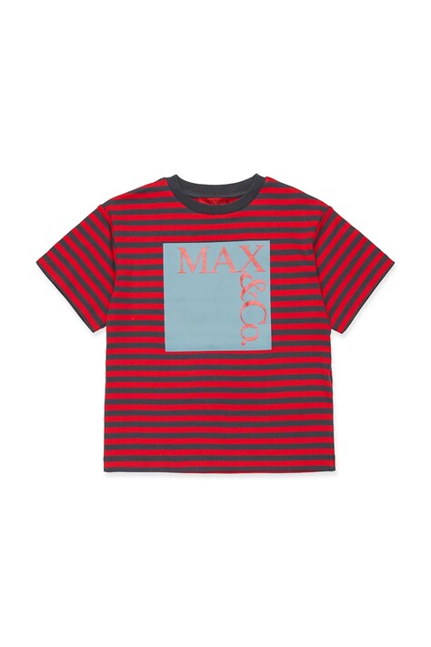 Otroška bombažna kratka majica MAX&Co. MAXT24F T-SHIRT rdeča barva, MX0192