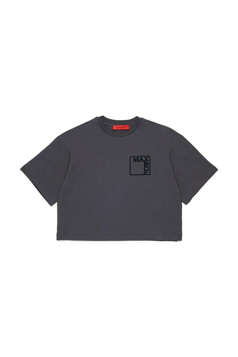 Otroška bombažna kratka majica MAX&Co. MAXT23F OVER T-SHIRT siva barva, MX0197