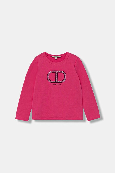 Twinset longsleeve dziecięcy kolor różowy 252GB2260