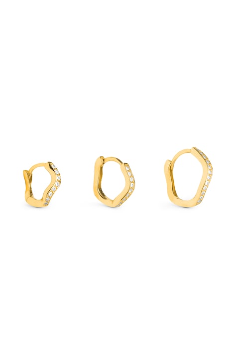 ANIA KRUK Set di orecchini da donna placati oro con zirconia ROCK IT SRUKC3942Z