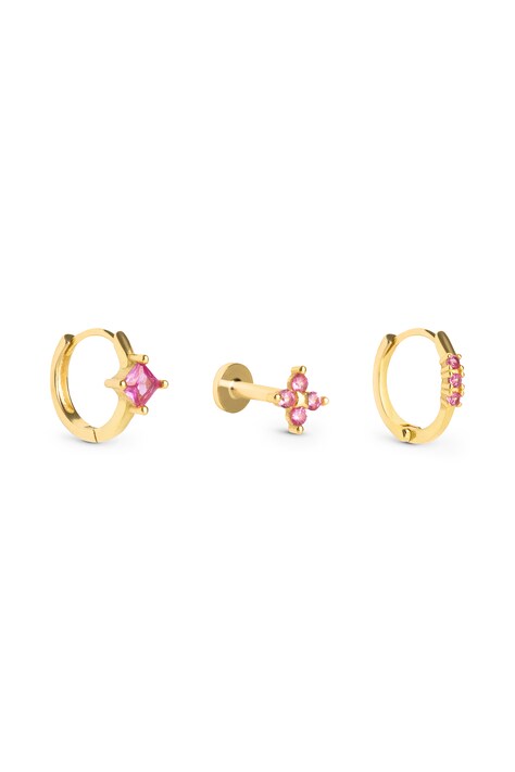 ANIA KRUK Set di orecchini da donna argento placato oro zirconia ROCK IT SRUKC3888Z