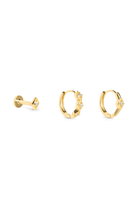 ANIA KRUK Set di orecchini da donna argento placato oro zirconia ROCK IT SRUKC3852Z