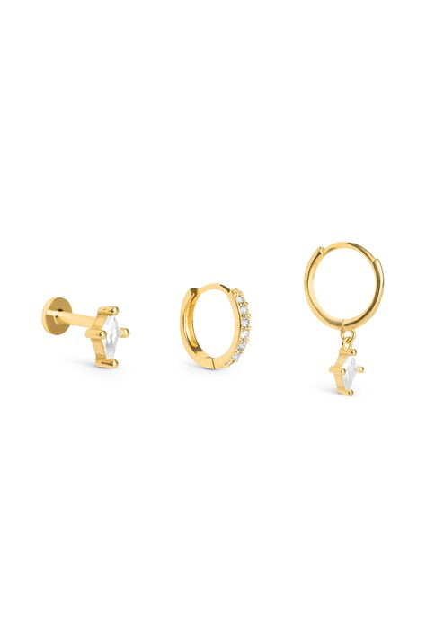 ANIA KRUK Set di orecchini da donna argento placato oro zirconia ROCK IT SRUKC3782Z
