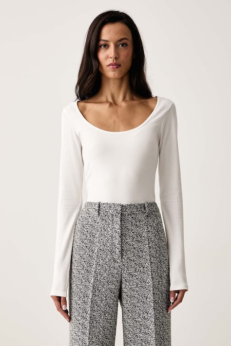 Silvian Heach Body damskie z bawełną JORIX białe GPA26538BD