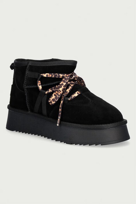 Goe Śniegowce damskie zamszowe czarne UU2N4919 BLACK