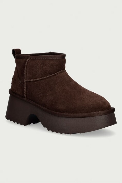 Goe Botki damskie skórzane brązowe UU2N4300 DK.BROWN
