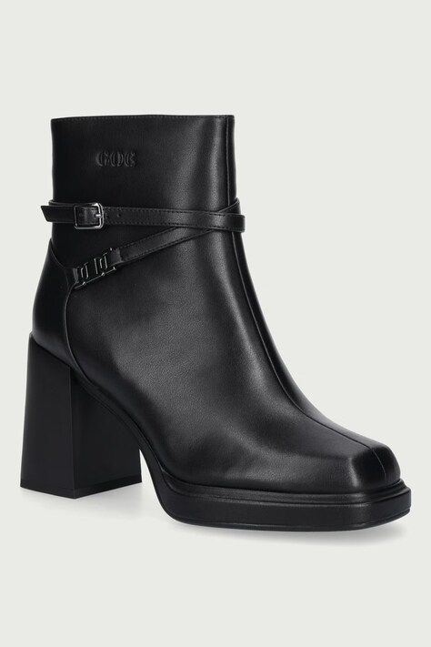 Goe Botki damskie skórzane czarne UU2N4132 BLACK