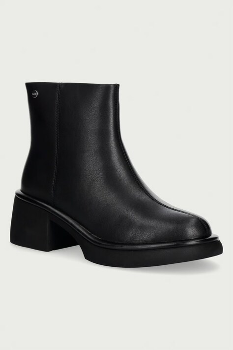 Goe Botki damskie skórzane czarne UU2N4119 BLACK