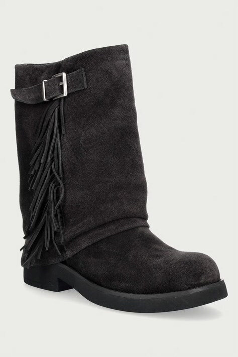 Goe Botki damskie zamszowe czarne UU2N4108 BLACK