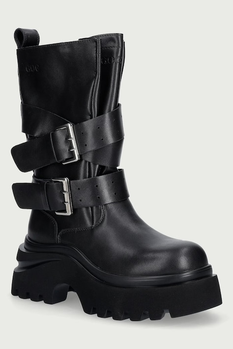 Goe Botki damskie skórzane czarne UU2N4107 BLACK