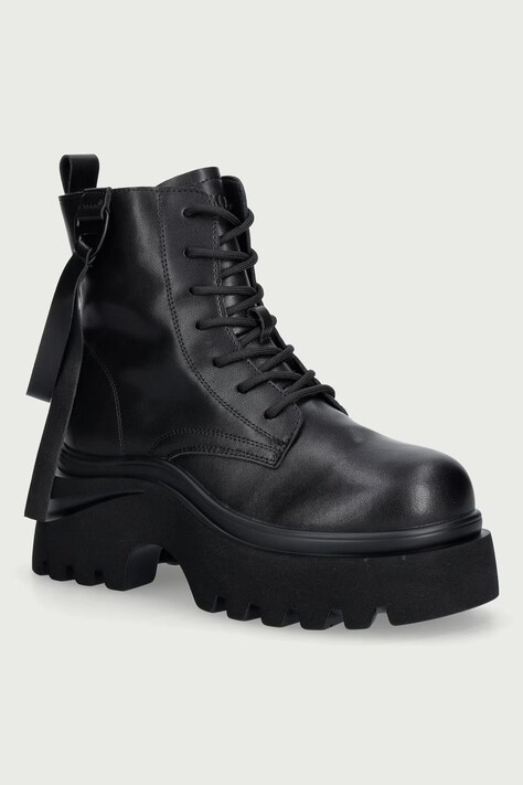 Goe Botki damskie skórzane czarne UU2N4103 BLACK