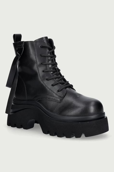 Goe Botki damskie skórzane czarne UU2N4103 BLACK