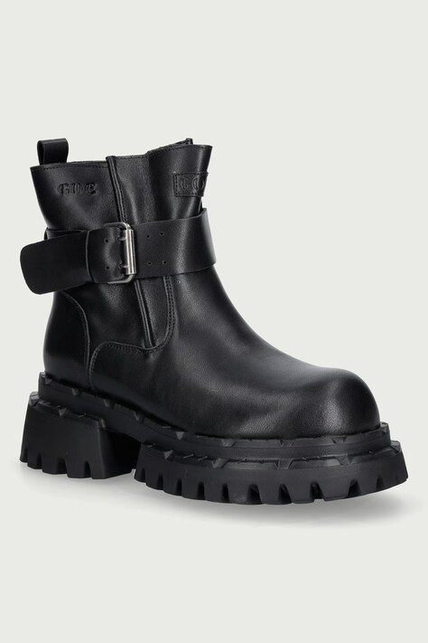 Goe Botki damskie skórzane czarne UU2N4102 BLACK