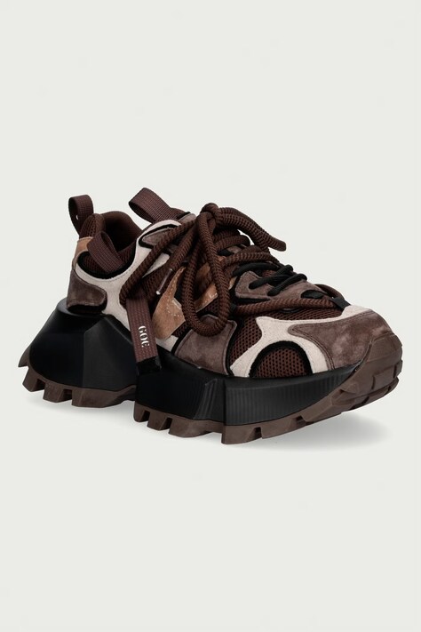 Goe Sneakersy damskie skórzane brązowe UU2N4012 BROWN