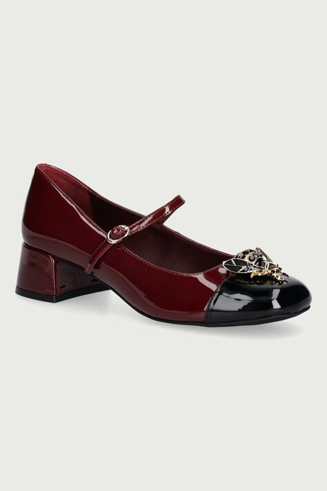 Jeffrey Campbell Czółenka skórzane JITTERBUG2 bordowe U88-05A-006