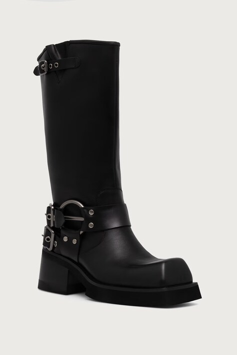 Jeffrey Campbell Botki damskie skórzane FRAUDULENT czarne C529D-I502A