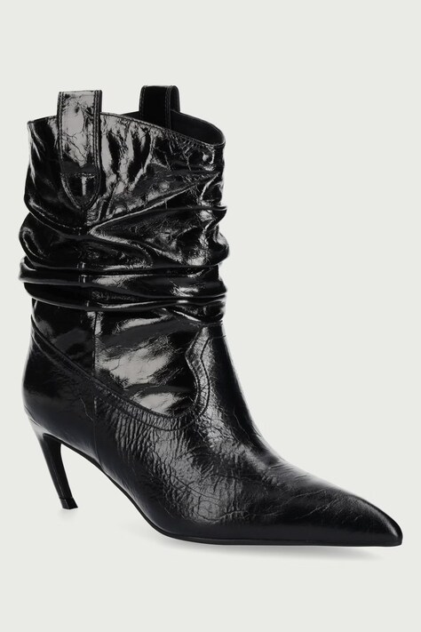 Jeffrey Campbell Botki damskie skórzane DESOLATION czarne U528-E06-002