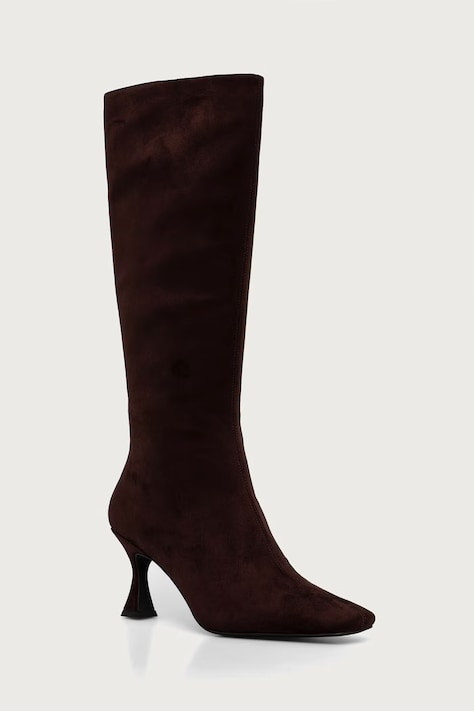 Jeffrey Campbell Kozaki na szpilce damskie Check-Mate brązowe JC-1486-5-1