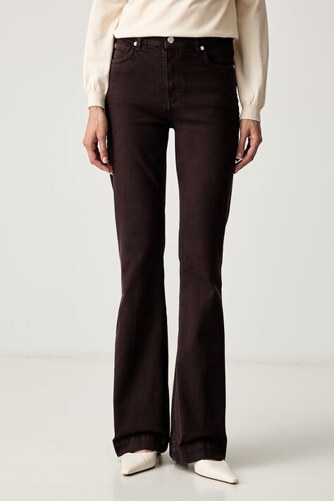 Silvian Heach jeansy flare damskie KODDU brązowe GPA26057JE